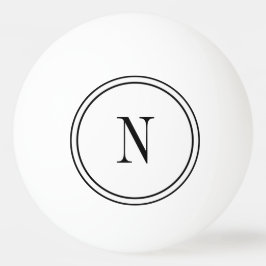 Bolinha De Ping Pong monograma moderno em preto e branco