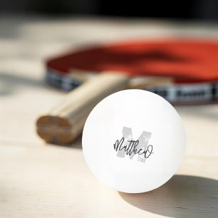 Bolinha De Ping Pong Monograma Moderno Legal Grunge Adicionar Seu Nome