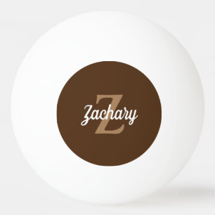 Bolinha De Ping Pong Monograma Personalizado De Banho Castanho Para Ret