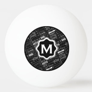 Bolinha De Ping Pong Monograma personalizado do partido de aniversário