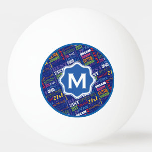Bolinha De Ping Pong Monograma personalizado do partido de aniversário