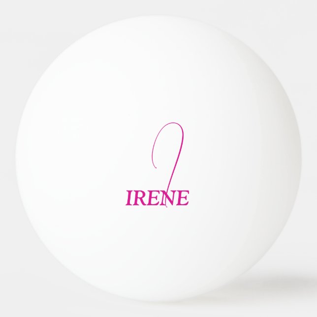 Bolinha De Ping Pong Monograma Rosa Quente (Frente)