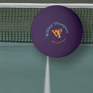 Bolinha De Ping Pong monograma - roxo personalizado