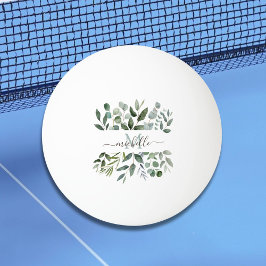 Bolinha De Ping Pong Monograma Sage Verde Eucalyptus Folhas de verde