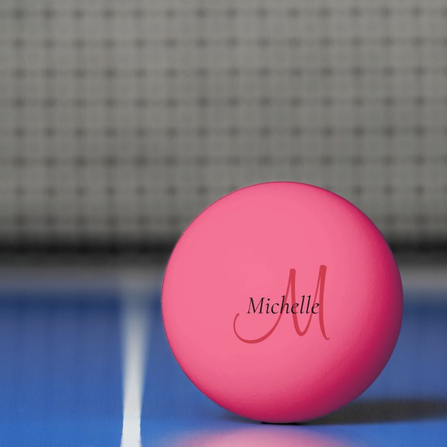 Bolinha De Ping Pong Monograma Tendência Rosa Inicial Modelo (Líquido)