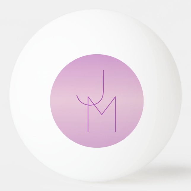 Bolinha De Ping Pong Monograma único sobreposto | Cor de rosa macio da  (Frente)