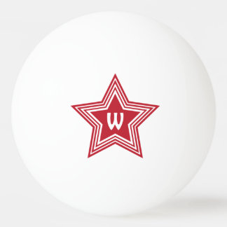 Bolinha De Ping Pong Monograma Vermelho Super Estrela Inicial