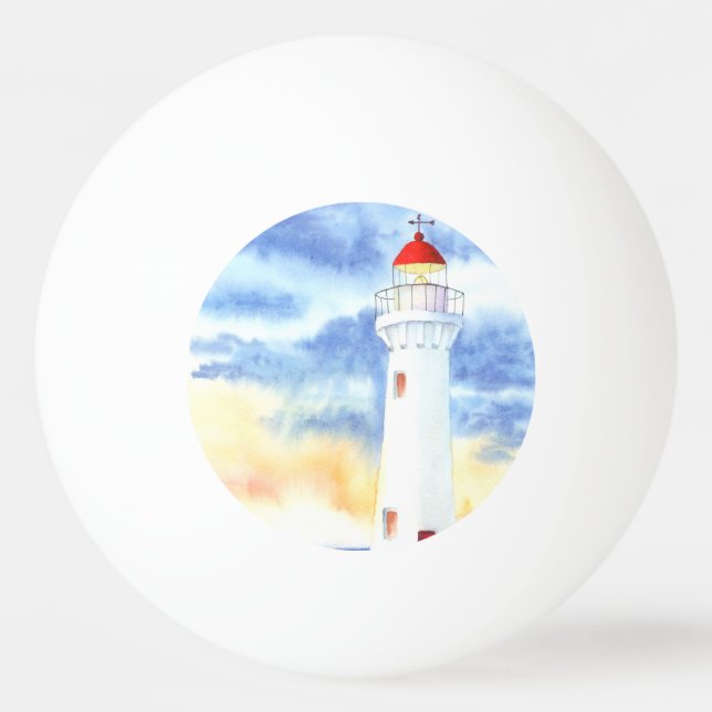 Bolinha De Ping Pong Montanhas do farol náutico (Frente)
