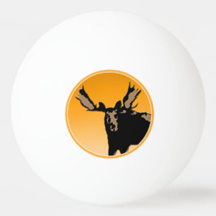 Bolinha De Ping Pong Moose no Sunset - Arte original sobre a vida selva
