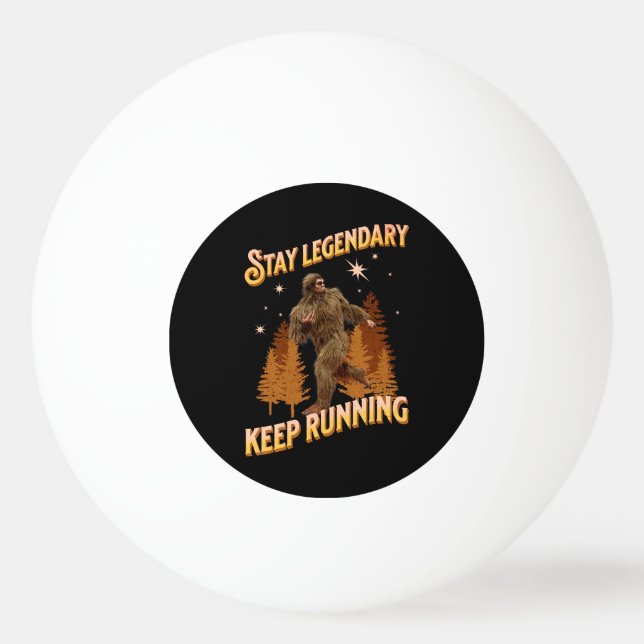 Bolinha De Ping Pong Motivação Divertida de Bigfoot Correndo (Frente)