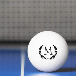 Bolinha De Ping Pong Motivo de Folhas de Grinalda de Louro Preto Clássi