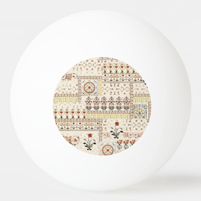 Bolinha De Ping Pong Mughal Floral Paisley: Elegância Digital Étnica. (Frente)