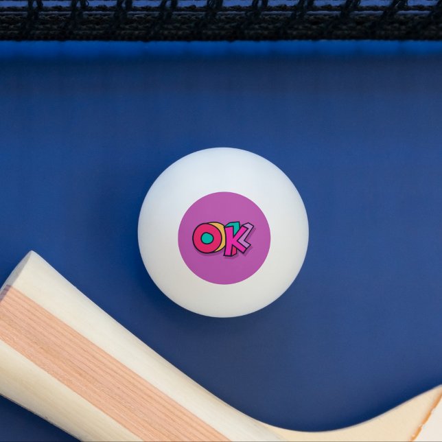 Bolinha De Ping Pong Na moda Legal "OK" Cores Negrito Esportes Roxos (Criador carregado)