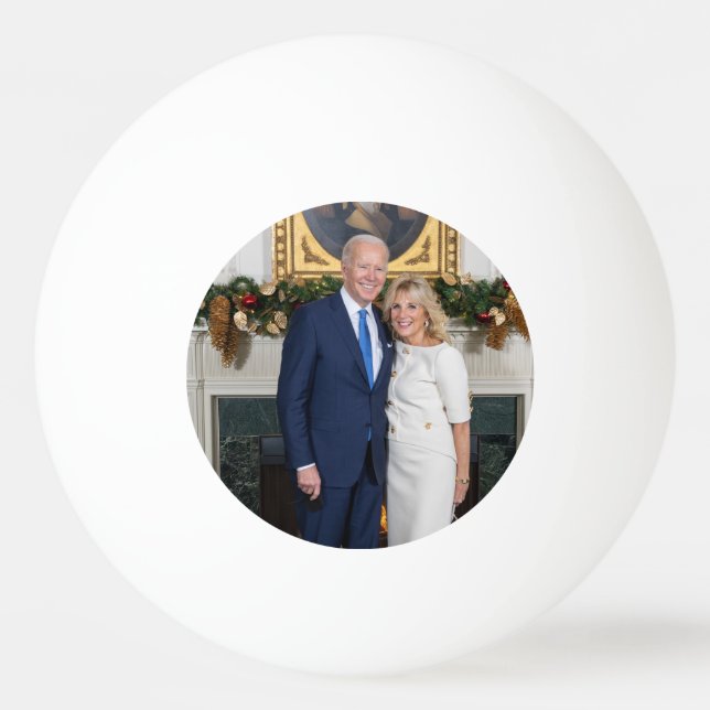 Bolinha De Ping Pong Natal na Casa Branca Presidente Joe Biden Foto (Frente)