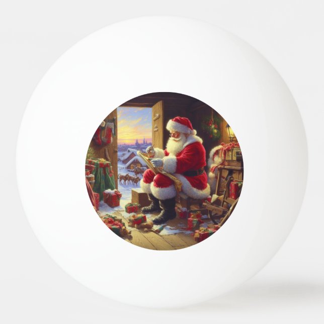 Bolinha De Ping Pong Natal Papai Noel 2 (Frente)
