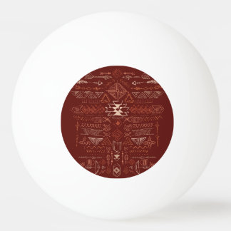 Bolinha De Ping Pong Navajo Aztec: Padrão Étnico De Doodle.