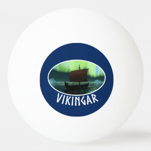 Bolinha De Ping Pong Navio e aurora boreal de Viking