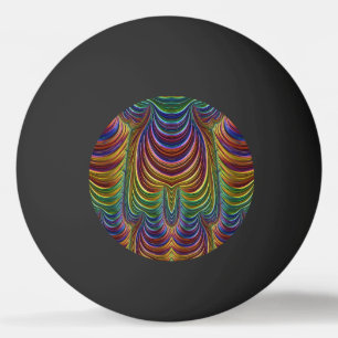 Bolinha De Ping Pong NEGRO ~ Multicor 3D ~ Design Fractal ~