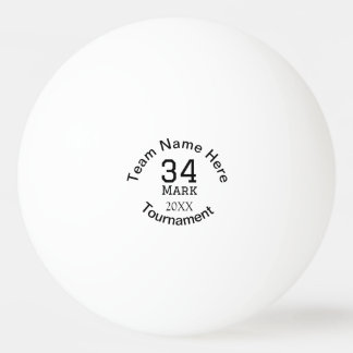 Bolinha De Ping Pong Nome da equipe aqui adicione nome e texto do ano d