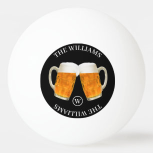 Bolinha De Ping Pong Nome da família personalizada e Monograma Beer te
