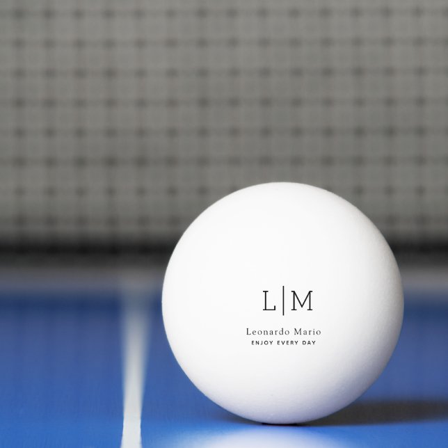 Bolinha De Ping Pong Nome de Monograma Moderno  (Líquido)