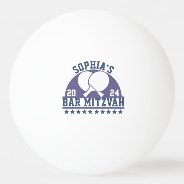 Bolinha De Ping Pong Nome do Casal de Casamento Moderno com Cor Azul do (Frente)