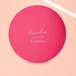 Bolinha De Ping Pong Nome do Monograma Rosa Personalizado