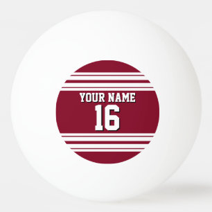 Bolinha De Ping Pong Nome do Número Personalizado da Equipe Branca do B