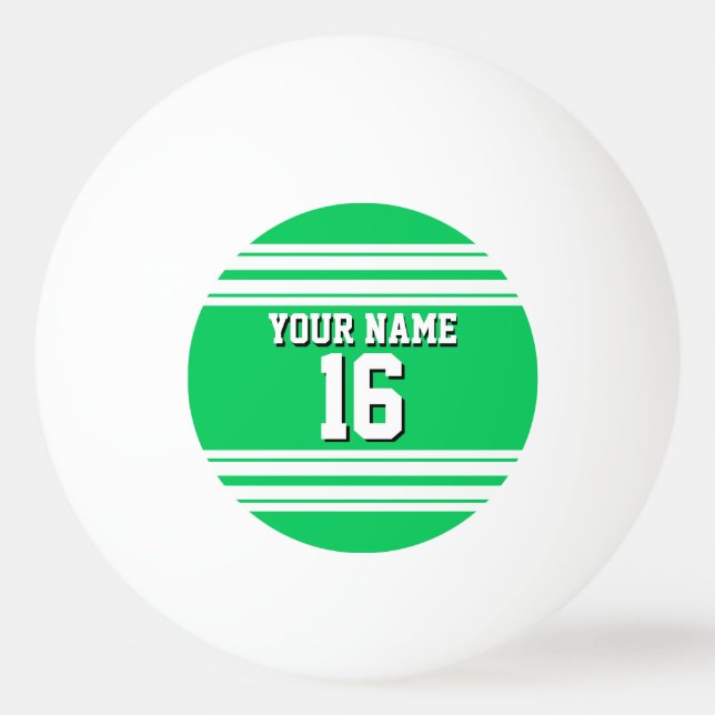 Bolinha De Ping Pong Nome do Número Personalizado da Equipe White do Em (Frente)