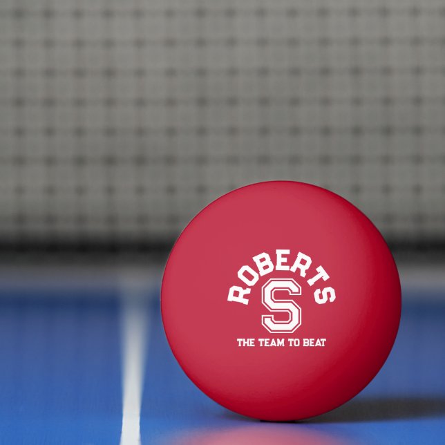 Bolinha De Ping Pong Nome e equipe do monograma personalizado desportiv (Líquido)