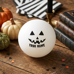 Bolinha De Ping Pong Nome personalizado do abóbora preto e branco