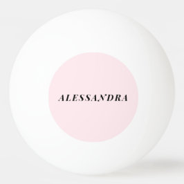 Bolinha De Ping Pong Nome Personalizado Rosa Pastel Preto Minimalista E