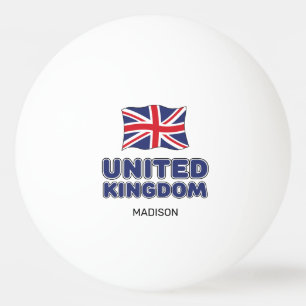 Bolinha De Ping Pong Nome Personalizado Sinalizador Reino Unido