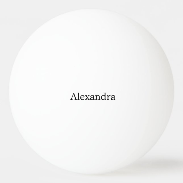 Bolinha De Ping Pong Nome Próprio Clássico Simples Minimalista Branco P (Frente)