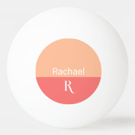 Bolinha De Ping Pong Nome Simples do Monograma de Pêssego