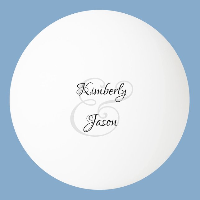 Bolinha De Ping Pong Nomes de Script dele e dela, Preto e Cinza (Criador carregado)