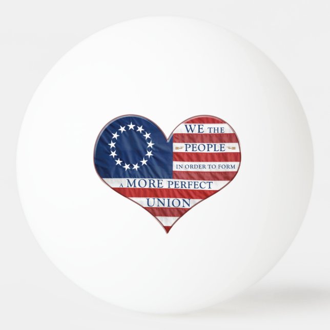 Bolinha De Ping Pong Nós, o Pessoas American Flag Heart (Frente)