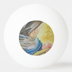 Bolinha De Ping Pong Nossa Senhora do Silêncio segurando Jesus bebê