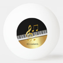 Notas Musicais Preto Dourado Moderno Elegante, Tec