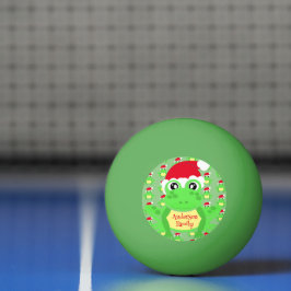 Bolinha De Ping Pong Novidade verde do padrão Santa Hat do Sapo de Nata