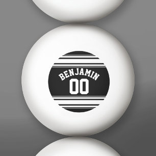 Bolinha De Ping Pong Número de nome das faixas brancas e pretas do Spo