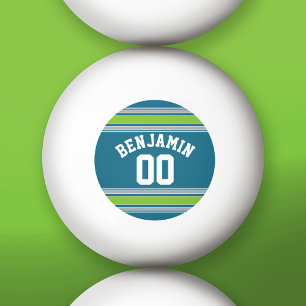 Bolinha De Ping Pong Número de Nome do Sports Jersey Teal e do Green S