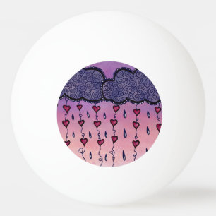 Bolinha De Ping Pong Nuvens, corações e gotas de chuva
