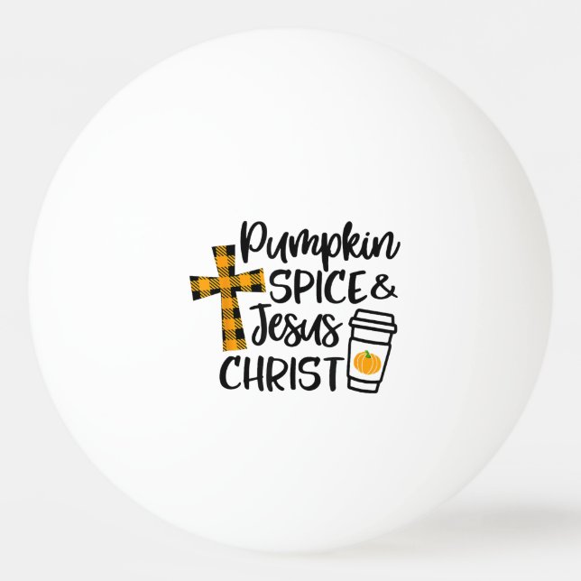 Bolinha De Ping Pong Olá, Pumpkin Fall Spice & Jesus Cristo Fall Chris (Frente)