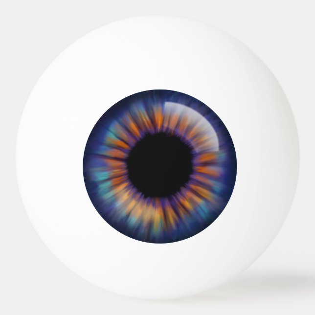 Bolinha De Ping Pong Olhal amarelo alaranjado azul escuro (Frente)