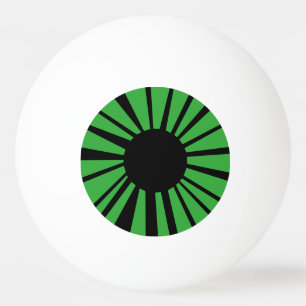 Bolinha De Ping Pong Olho Verde com Almoço Negro no Olho Branco