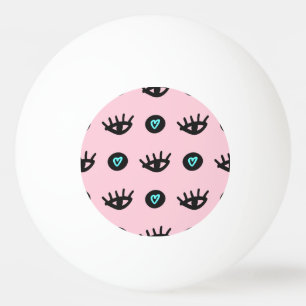 Bolinha De Ping Pong Olhos Corações Sem Olhos.