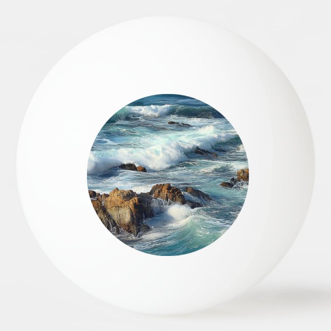 Bolinha De Ping Pong Ondas do Oceano Pacífico (Frente)