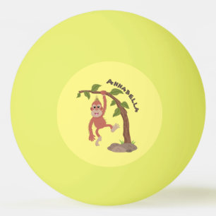 Bolinha De Ping Pong Óptica de desenho animado de orangotango, um beb