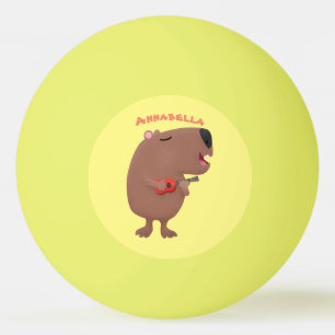 Bolinha De Ping Pong Óptica desenho animado de capybara ukulele